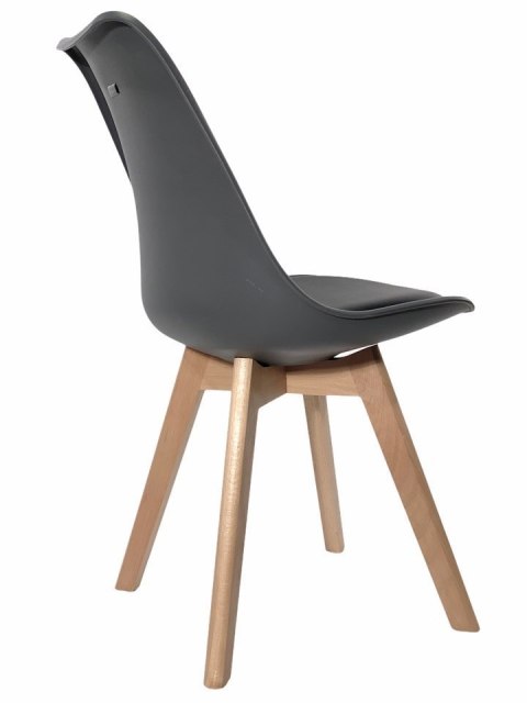 Krzesło skandynawskie MONZA DARK GREY - Black PU