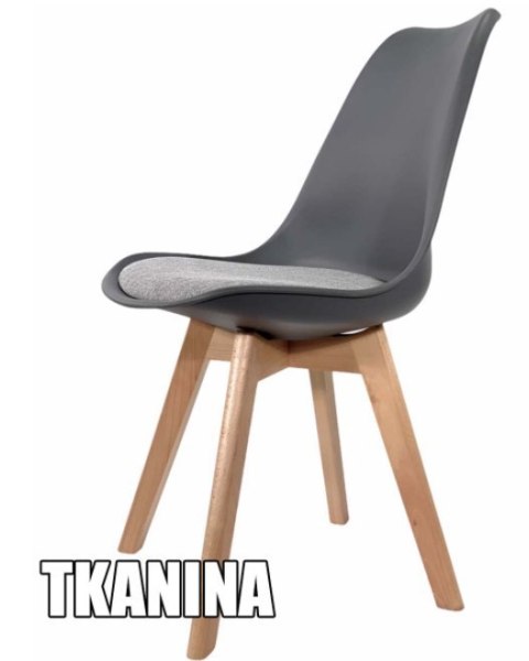 Krzesło skandynawskie MONZA DARK GREY Pro - Grey Fabric V