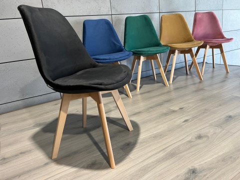 Krzesło skandynawskie MONZA GRANDE BLACK VELVET II GATUNEK