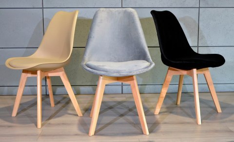 Krzesło skandynawskie MONZA GRANDE BLACK VELVET II GATUNEK