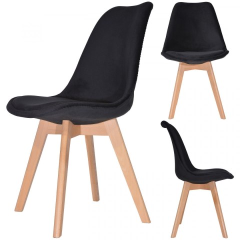 Krzesło skandynawskie MONZA GRANDE BLACK VELVET II GATUNEK