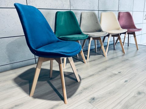 Krzesło skandynawskie MONZA GRANDE BLUE VELVET