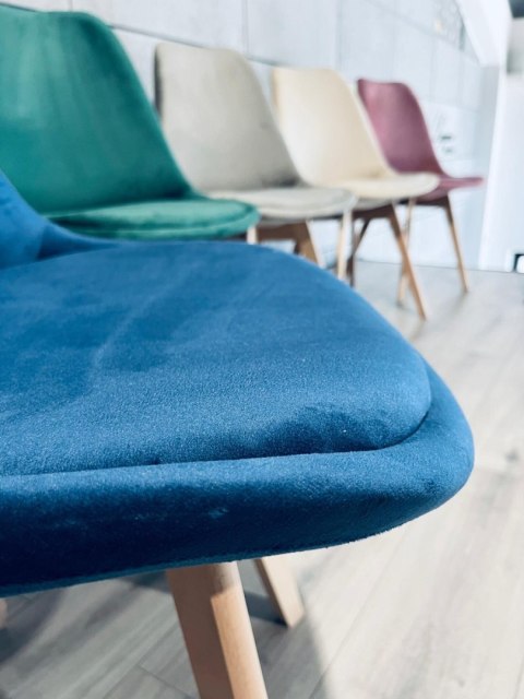 Krzesło skandynawskie MONZA GRANDE BLUE VELVET