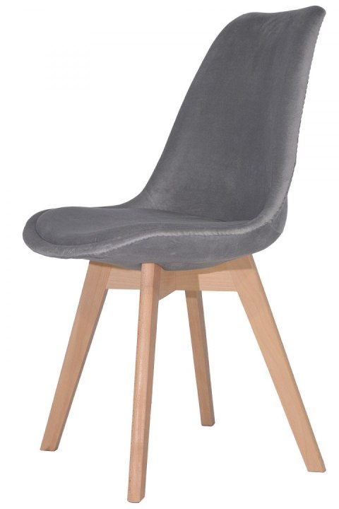 Krzesło skandynawskie MONZA GRANDE GREY VELVET II GATUNEK