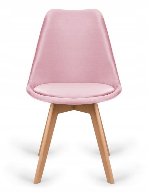 Krzesło skandynawskie MONZA GRANDE PINK VELVET OUTLET