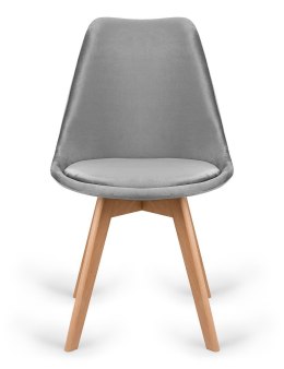 Krzesło skandynawskie MONZA GRANDE Zestaw 4 sztuki GREY VELVET