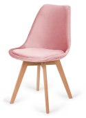 Krzesło skandynawskie MONZA GRANDE Zestaw 4 sztuki PINK VELVET