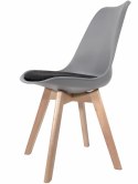 Krzesło skandynawskie MONZA LIGHT GREY - Black Fabric II