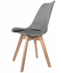 Krzesło skandynawskie MONZA LIGHT GREY - Black PU OUTLET