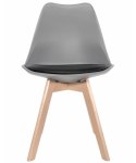 Krzesło skandynawskie MONZA LIGHT GREY - Black PU OUTLET