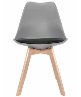 Krzesło skandynawskie MONZA LIGHT GREY - Black PU OUTLET
