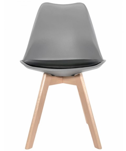 Krzesło skandynawskie MONZA LIGHT GREY - Black PU OUTLET