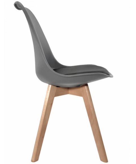 Krzesło skandynawskie MONZA LIGHT GREY - Black PU OUTLET