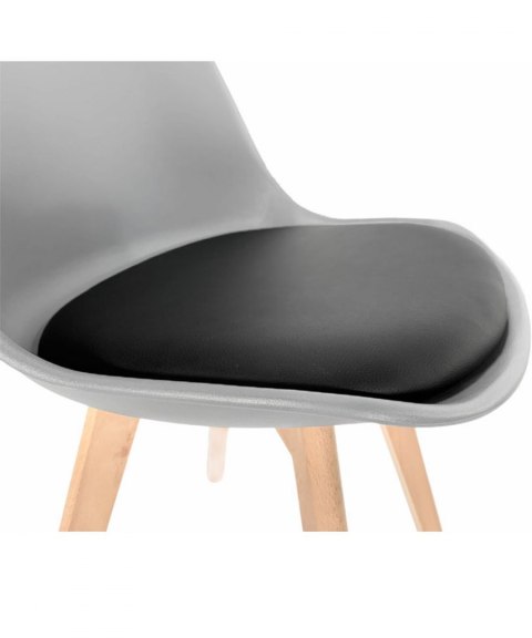 Krzesło skandynawskie MONZA LIGHT GREY - Black PU OUTLET