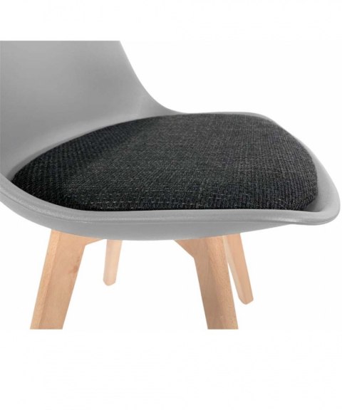 Krzesło skandynawskie MONZA LIGHT GREY Pro - Black Fabric V