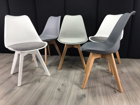 Krzesło skandynawskie MONZA WHITE - BLACK PU