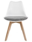 Krzesło skandynawskie MONZA WHITE - Grey Fabric II