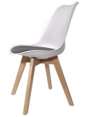 Krzesło skandynawskie MONZA WHITE - Grey Fabric II