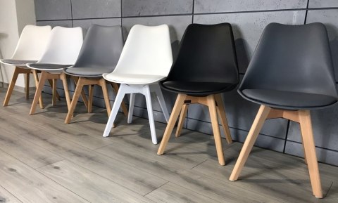 Krzesło skandynawskie MONZA WHITE Pro - Black Fabric V