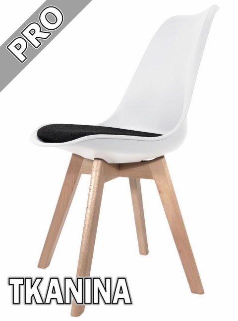 Krzesło skandynawskie MONZA WHITE Pro - Black Fabric V