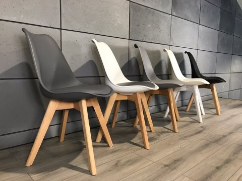 Krzesło skandynawskie MONZA WHITE Pro PU