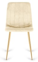 Krzesło tapicerowane AURORA VELVET BEIGE GOLD