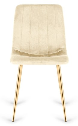 Krzesło tapicerowane AURORA VELVET BEIGE GOLD