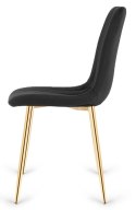 Krzesło tapicerowane AURORA VELVET BLACK GOLD