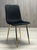 Krzesło tapicerowane AURORA VELVET BLACK GOLD