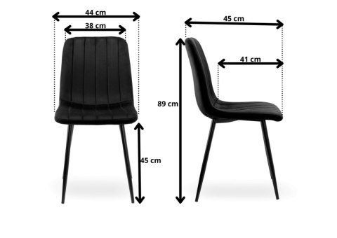 Krzesło tapicerowane AURORA VELVET BLACK