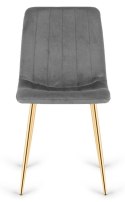 Krzesło tapicerowane AURORA VELVET DARK GREY GOLD