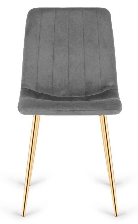 Krzesło tapicerowane AURORA VELVET DARK GREY GOLD