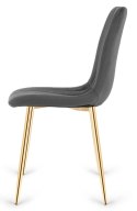 Krzesło tapicerowane AURORA VELVET DARK GREY GOLD