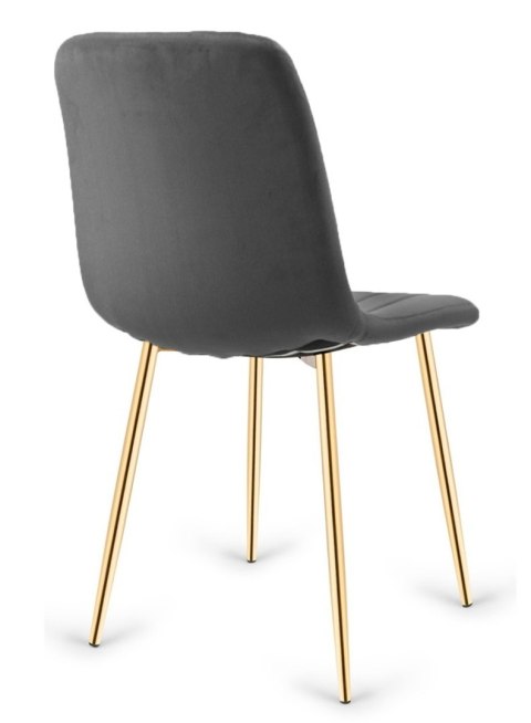 Krzesło tapicerowane AURORA VELVET DARK GREY GOLD