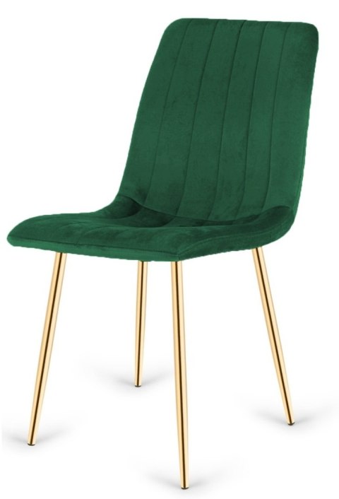 Krzesło tapicerowane AURORA VELVET GREEN GOLD