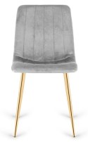 Krzesło tapicerowane AURORA VELVET LIGHT GREY GOLD