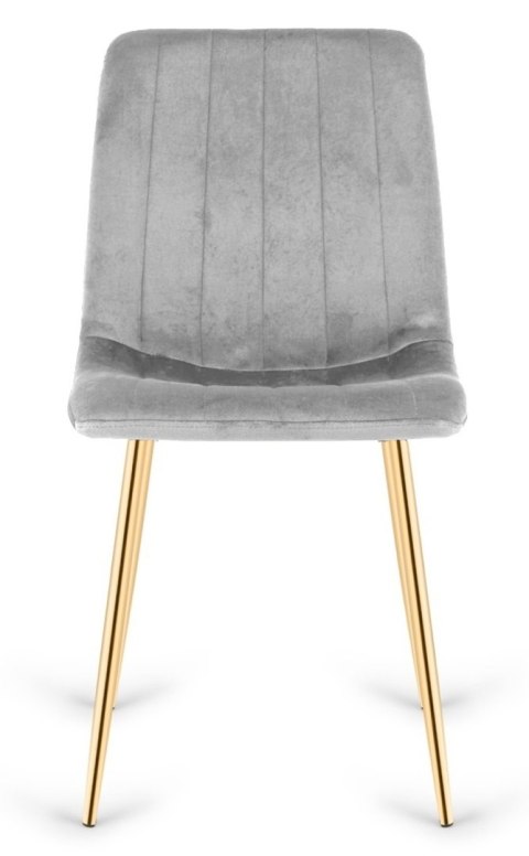 Krzesło tapicerowane AURORA VELVET LIGHT GREY GOLD