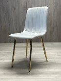 Krzesło tapicerowane AURORA VELVET LIGHT GREY GOLD