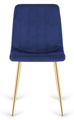 Krzesło tapicerowane AURORA VELVET NAVY BLUE GOLD