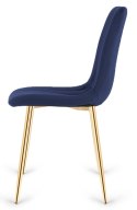 Krzesło tapicerowane AURORA VELVET NAVY BLUE GOLD