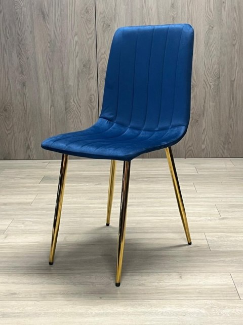 Krzesło tapicerowane AURORA VELVET NAVY BLUE GOLD