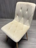 Krzesło tapicerowane BORGO VELVET BEIGE ROSE GOLD