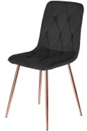 Krzesło tapicerowane BORGO VELVET BLACK ROSE GOLD