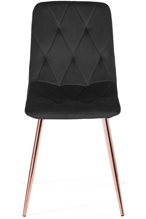 Krzesło tapicerowane BORGO VELVET BLACK ROSE GOLD