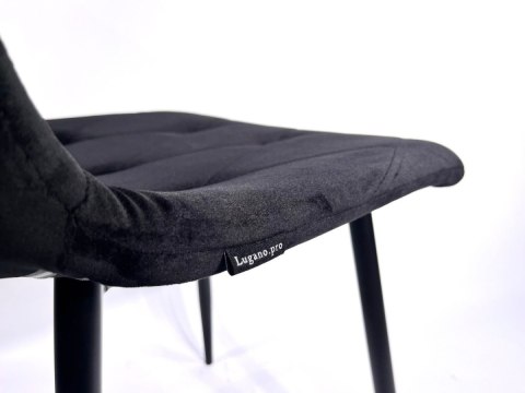 Krzesło tapicerowane BORGO VELVET BLACK ROSE GOLD