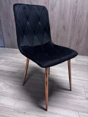 Krzesło tapicerowane BORGO VELVET BLACK ROSE GOLD