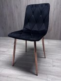 Krzesło tapicerowane BORGO VELVET BLACK ROSE GOLD