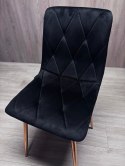 Krzesło tapicerowane BORGO VELVET BLACK ROSE GOLD