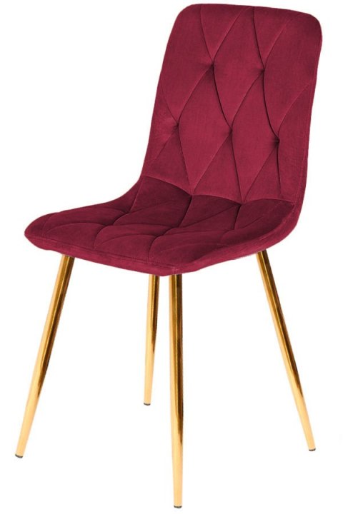 Krzesło tapicerowane BORGO VELVET BURGUNDY GOLD