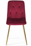 Krzesło tapicerowane BORGO VELVET BURGUNDY GOLD
